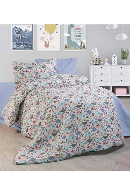 ΠΑΠΛΩΜΑΤΟΘΗΚΗ ΕΜΠΡΙΜΕ kids Dino 309 160X240 White-Blue Cott/Pol 70/30