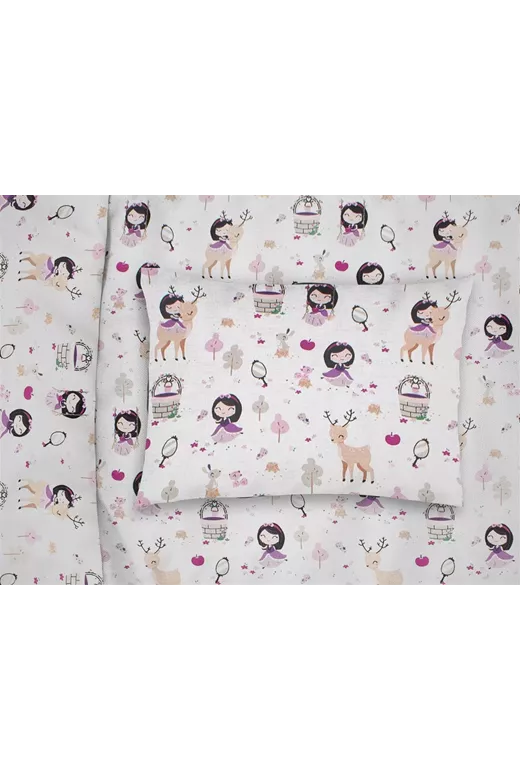 ΜΑΞΙΛΑΡΟΘΗΚΗ ΕΜΠΡΙΜΕ kids Lily & Deer 179 50X70 White-Pink Cotton 100%
