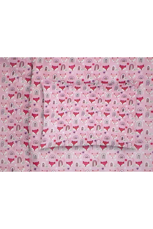 ΜΑΞΙΛΑΡΟΘΗΚΗ ΕΜΠΡΙΜΕ kids Fox 525 50X70 Pink 100% Cotton