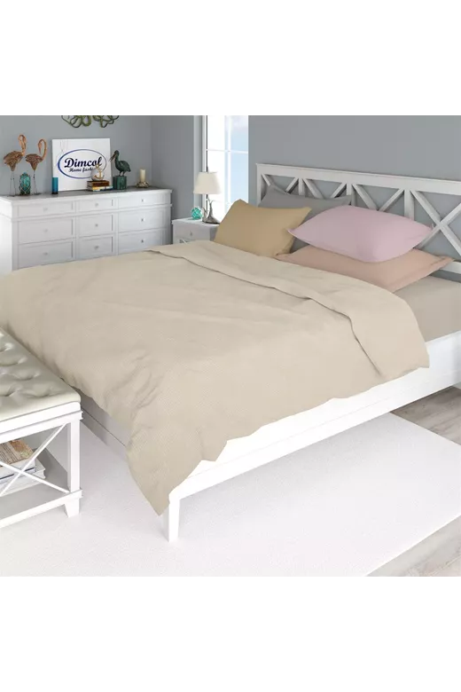 ΚΟΥΒΕΡΤΑ ΠΙΚΕ Μονόχρωμη 165X250 Έλεφαντ 100% Cotton