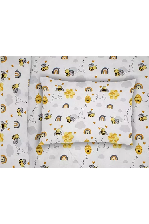 ΜΑΞΙΛΑΡΟΘΗΚΗ ΕΜΠΡΙΜΕ kids Honey Bee 545 50X70 White-Yellow 100% Cotton