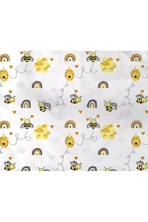 ΣΕΝΤΟΝΑΚΙ ΛΙΚΝΟΥ bebe Honey Bee 545 80X110 White-Yellow 100% Cotton
