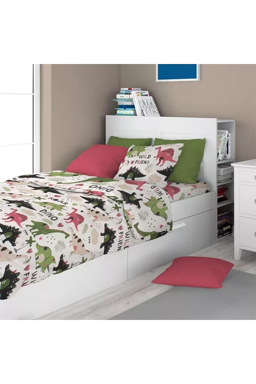 ΣΕΝΤΟΝΙΑ ΕΜΠΡΙΜΕ ΣΕΤ 2 τεμ kids Dinosaur 518 160X240 Multi-Colour 100% Cotton