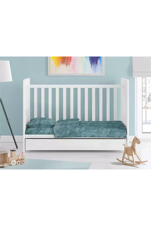 ΚΑΤΩΣΕΝΤΟΝΟ ΜΕ ΛΑΣΤΙΧΟ bebe Premium Shadow 616 0,70X1,40X0,15 Petrol 100% Cotton