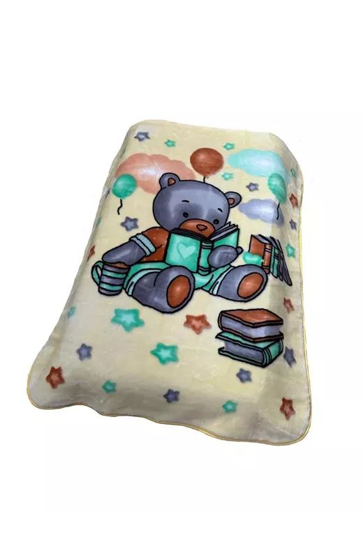ΚΟΥΒΕΡΤΑ ΒΕΛΟΥΤΕ ΠΟΛΥΤΕΛΕΙΑΣ bebe Studying Bear 39 110X140 Light Beige 100% Polyester