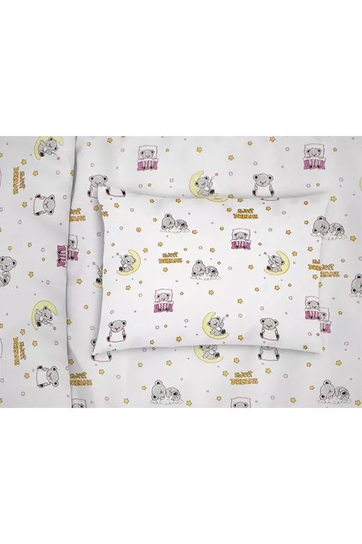 ΜΑΞΙΛΑΡΟΘΗΚΗ ΕΜΠΡΙΜΕ bebe Sweet Dreams 553 35X45 White-Pink 100% Cotton