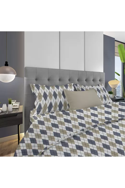 ΜΑΞΙΛΑΡΟΘΗΚΗ ΕΜΠΡΙΜΕ Diamond 327 50X70 Blue 100% Cotton Flannel