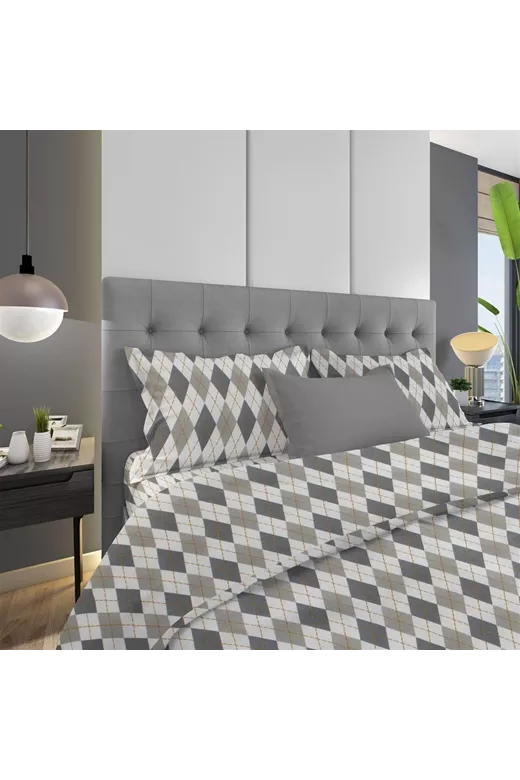 ΜΑΞΙΛΑΡΟΘΗΚΗ ΕΜΠΡΙΜΕ Diamond 328 50X70 Grey 100% Cotton Flannel