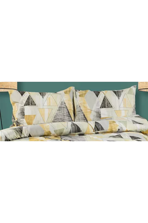 ΜΑΞΙΛΑΡΟΘΗΚΗ ΕΜΠΡΙΜΕ Geometrical 333 50X70 Beige 100% Cotton Flannel