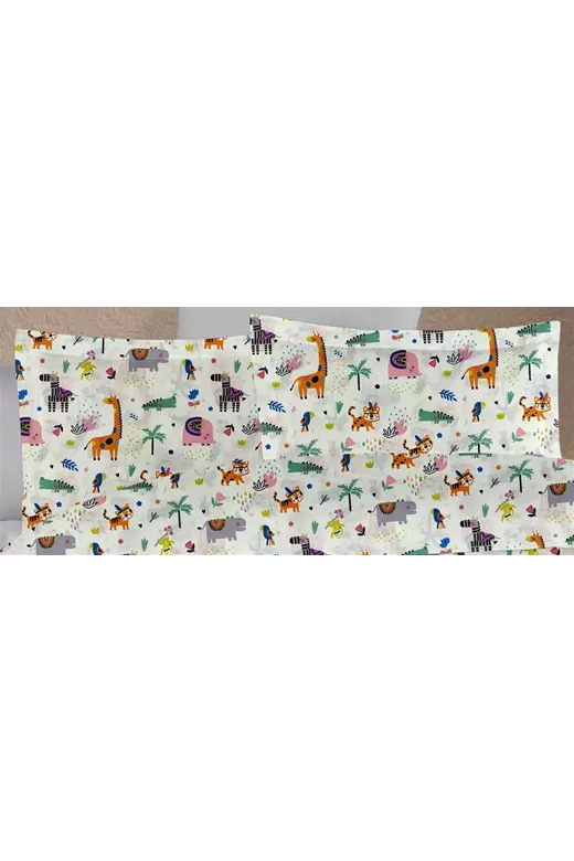 ΜΑΞΙΛΑΡΟΘΗΚΗ ΕΜΠΡΙΜΕ kids Zoo 556 50X70 White-Multi 100% Cotton