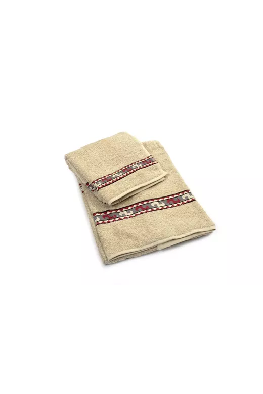 Πετσέτα Σετ 2 τεμ ZUCCHI 40X60,60X110 Jacquard Μπεζ 100% Cotton