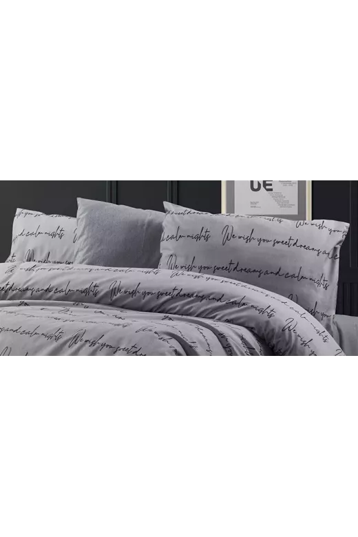Μαξιλαροθήκη Εμπριμέ Αρίσβη 472 50X70 Grey 70/30 Cott/Pol
