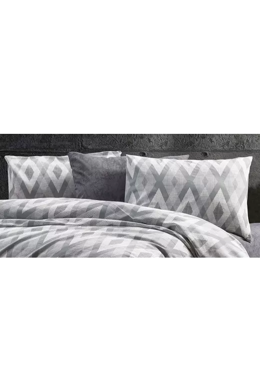 Μαξιλαροθήκη Εμπριμέ Ευδοξία 480 50X70 Grey 70/30 Cott/Pol