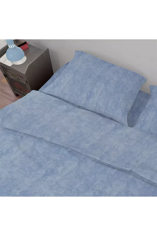 Σεντόνια Σετ 3 τεμ Premium Shadow 614 160X240 Sky Blue 100% Cotton