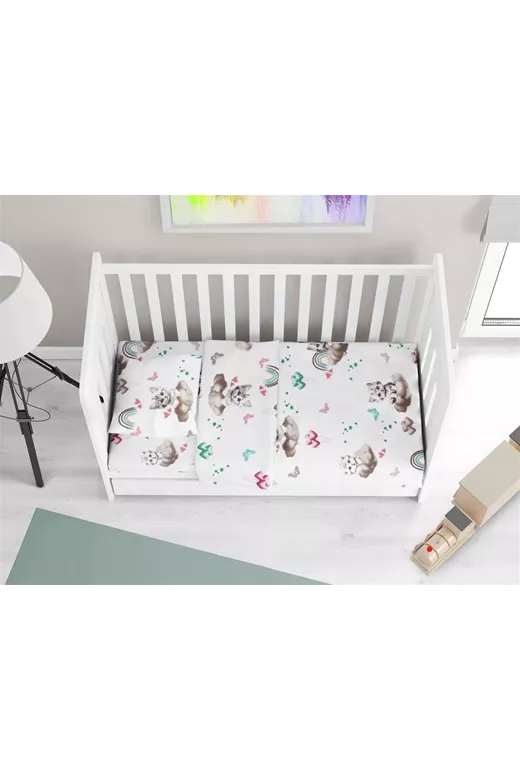 Κατωσέντονο Με Λάστιχο bebe Kitten 560 0,70X1,40X0,15 Petrol 100% Cotton