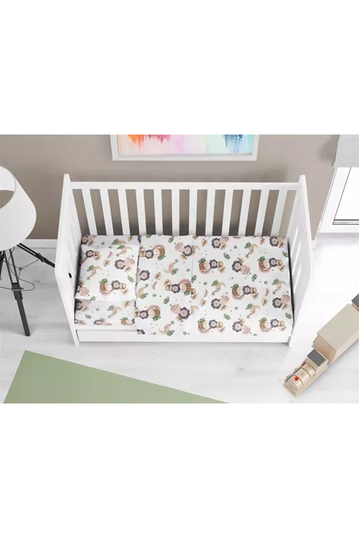 Κατωσέντονο Με Λάστιχο bebe Lion 532 0,70X1,40X0,15 Beige 100% Cotton