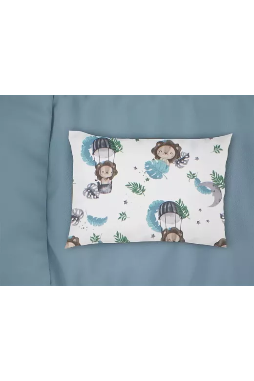 Μαξιλαροθήκη Εμπριμέ bebe Lion 533 35X45 Sky Blue 100% Cotton