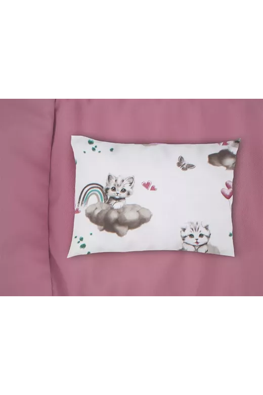 Μαξιλαροθήκη Εμπριμέ kids Kitten 560 50X70 Petrol 100% Cotton