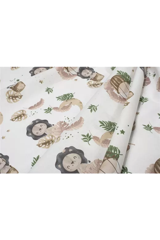 Σεντονάκι Λίκνου bebe Lion 532 80X110 Beige 100% Cotton