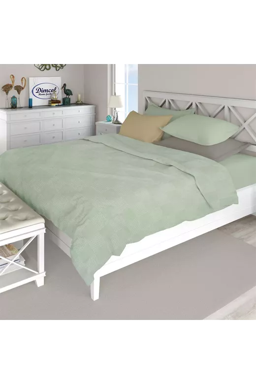 Κουβέρτα Πικέ Μονόχρωμη 240X250 Φυστικί 100% Cotton
