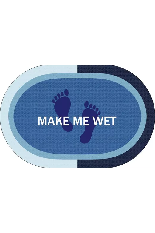 Πατάκι Μπάνιου Oval Αντιολισθητικό Make Me Wet 50X70 Sky Blue 100% Polyester