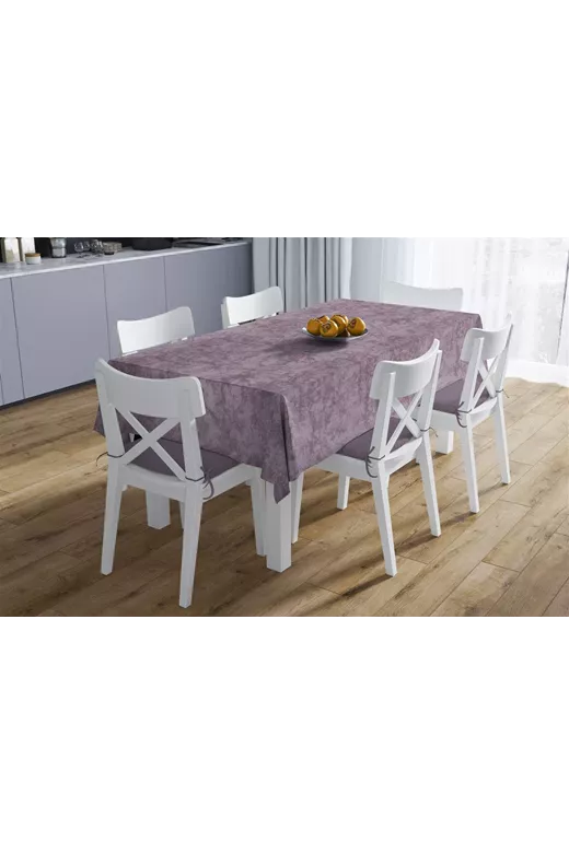 Αλέκιαστο Σετ 2 τεμ (Τραπ/λο 140X140 & Τραβέρσα 40X140) Panama Shadow Dark Lila 70/30 Cott/Pol