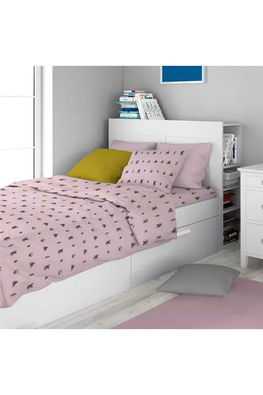 Σεντόνια Εμπριμέ Σετ 3 τεμ kids Looney Tunes 39 160X240 Pink 100% Cotton Flannel