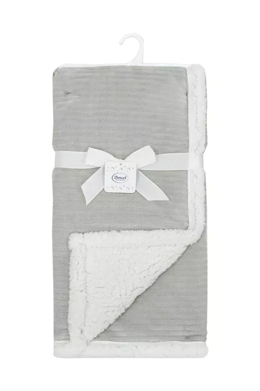 Κουβέρτα Sherpa Cord bebe 420 gsm Ριγέ 10 75X100 Grey 100% Polyester