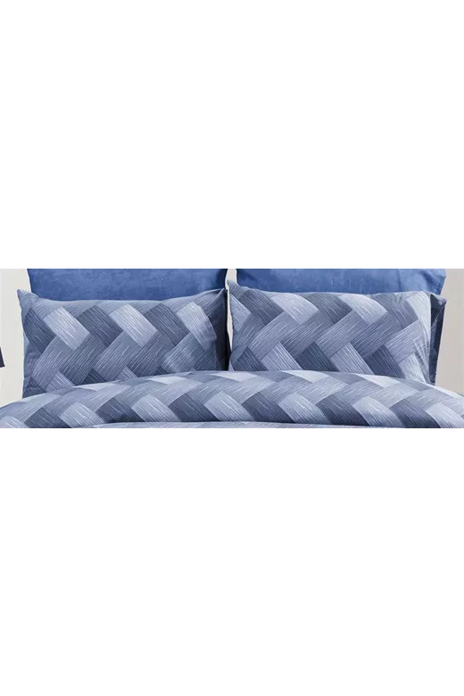 Μαξιλαροθήκη Εμπριμέ Αλκμήνη 454 50X70 Blue 70/30 Cott/Pol