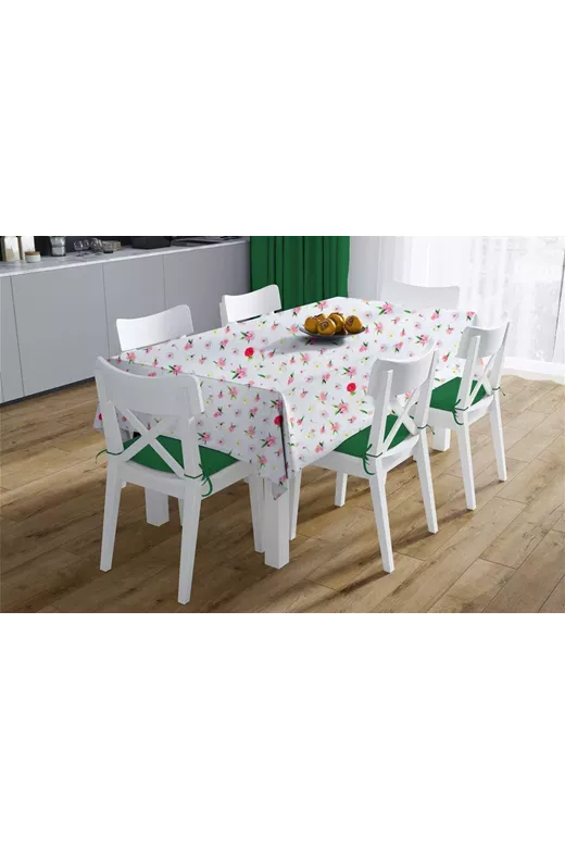 Αλέκιαστο Καρέ Ψηφιακής Εκτύπωσης Daisies 463 90X90 White-Pink 70/30 Cott/Pol