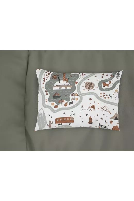 Μαξιλαροθήκη Εμπριμέ kids Countryside 580 50X70 White-Mint 100% Cotton
