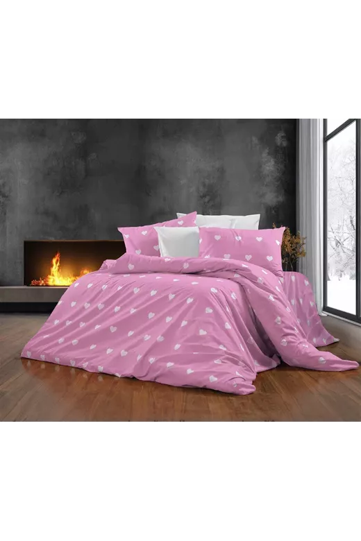 Σεντόνια Εμπριμέ Σετ 4 τεμ Αίσθησις 608 220X240 Pink 70/30 Cott/Pol