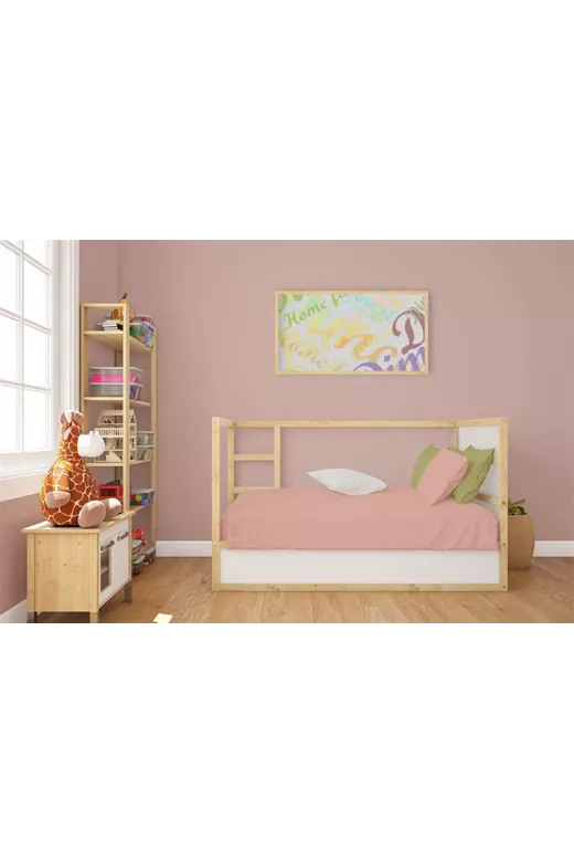 Σεντόνια Σετ 3 τεμ bebe Solid 503 120X160 Dusty Rose 100% Cotton