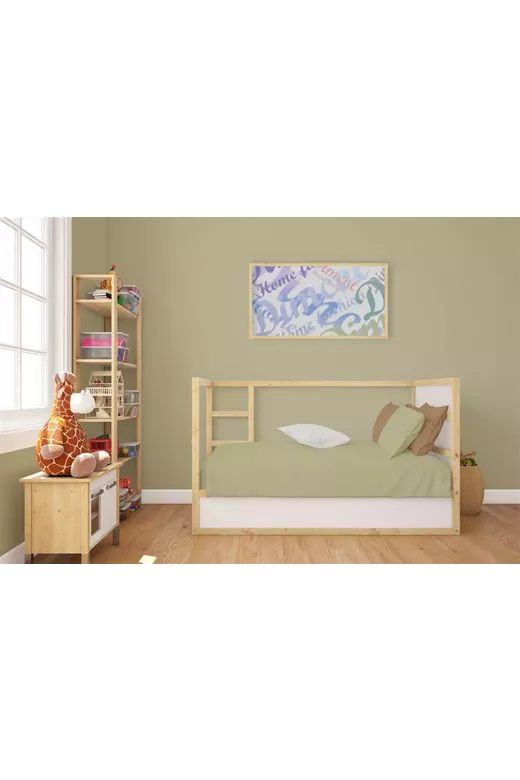 Σεντόνια Σετ 3 τεμ bebe Solid 504 120X160 Olive 100% Cotton