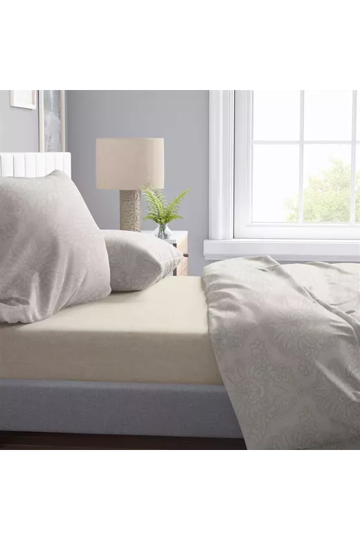 Παπλωματοθήκη Εμπριμέ Άρτεμις 702 220X240 Beige 100% Cotton
