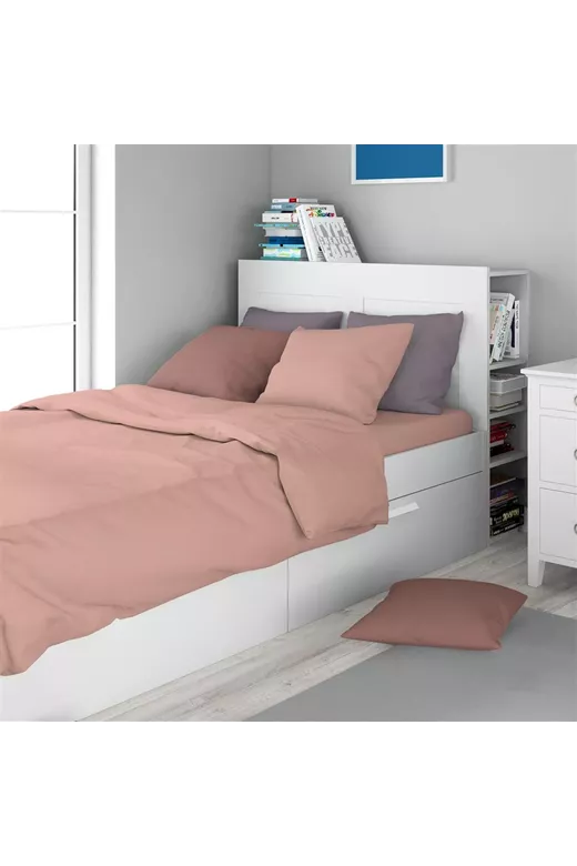 Σεντόνια Σετ 3 τεμ Solid 503 160X240 Dusty Rose 100% Cotton
