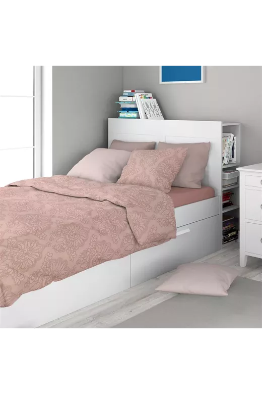 Σεντόνια Εμπριμέ Σετ 3 τεμ Άρτεμις 703 160X240 Dusty Rose 100% Cotton