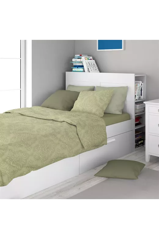 Σεντόνια Εμπριμέ Σετ 3 τεμ Άρτεμις 704 160X240 Light Olive 100% Cotton