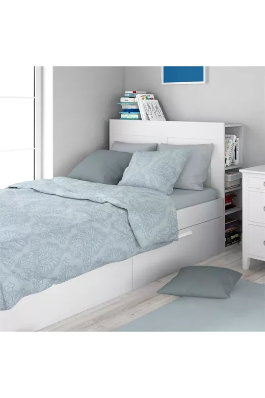 Σεντόνια Εμπριμέ Σετ 3 τεμ Άρτεμις 705 160X240 Light Blue-Grey 100% Cotton