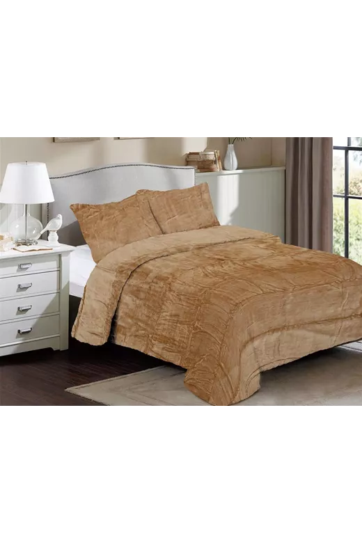Κουβέρτα Coral Fleece Solid 02 160X220 Beige 100% Polyester