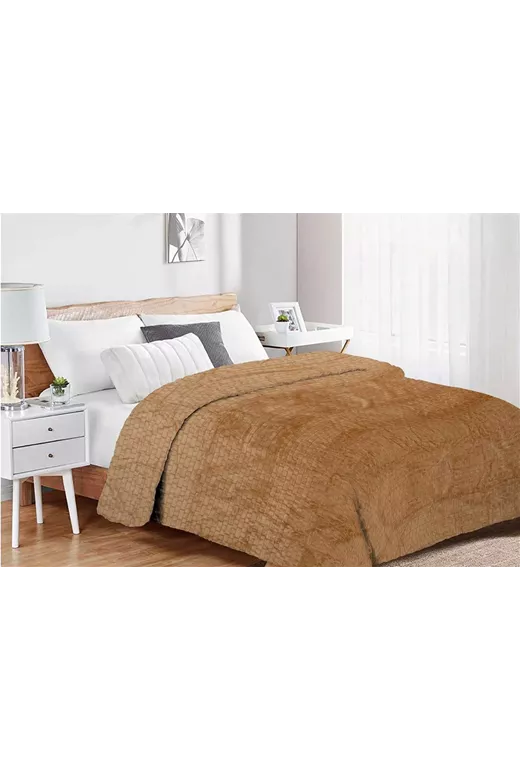 Κουβέρτα Coral Fleece Jacquard Brick 02 160X220 Beige 100% Polyester