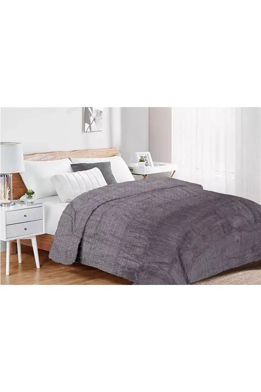 Κουβέρτα Coral Fleece Jacquard Brick 06 160X220 Grey 100% Polyester