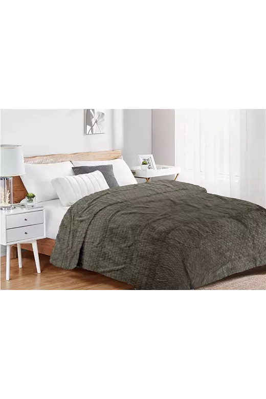 Κουβέρτα Coral Fleece Jacquard Brick 07 160X220 Olive 100% Polyester