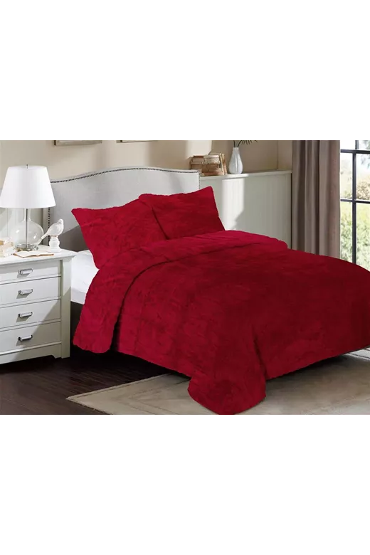 Κουβέρτα Coral Fleece Solid 04 220X240 Bordeaux 100% Polyester