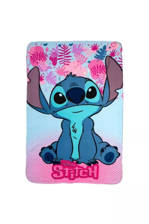 Κουβέρτα Fleece Disney Home Stitch 68 100X140 Ice Blue-Pink 100% Polyester