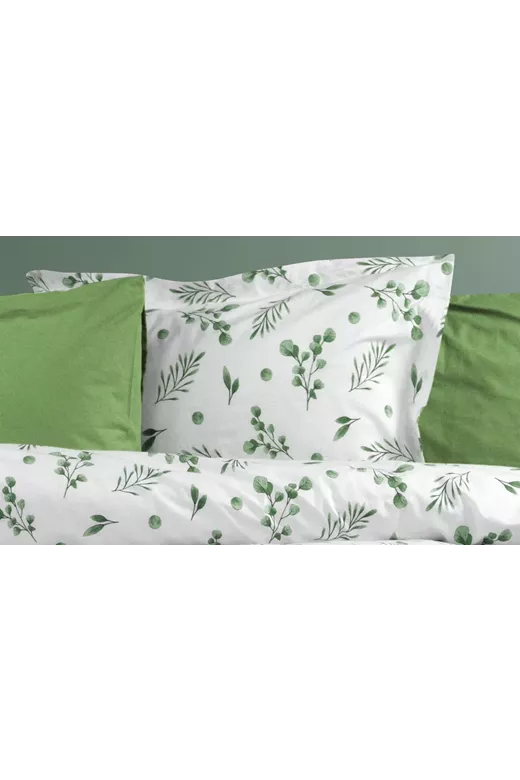 Μαξιλαροθήκη Εμπριμέ Μυρτώ 351 50X70 Green 100% Cotton Flannel