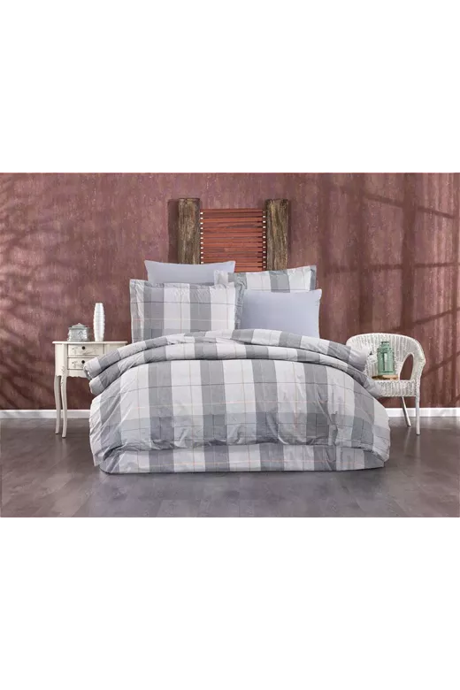 Σεντόνια Εμπριμέ Σετ 3 τεμ Αντιγόνη 339 160X240 Grey 100% Cotton Flannel