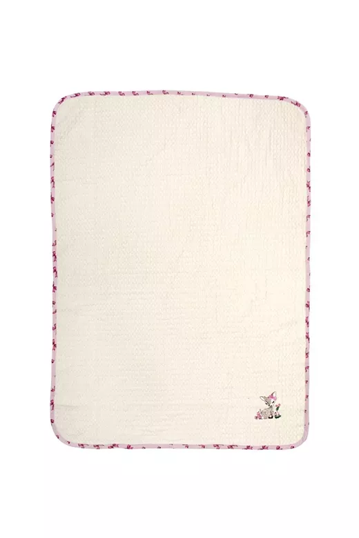 Κουβέρτα Πικέ Με Κέντημα bebe Deer 198 100X160 Ecru-Pink 100% Cotton