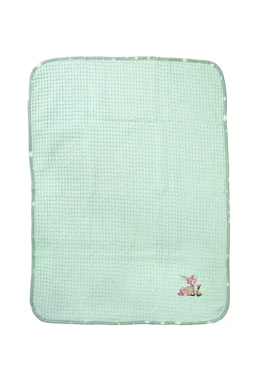 Κουβέρτα Πικέ Με Κέντημα bebe Deer 199 100X160 Mint 100% Cotton