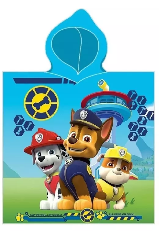 Πόντσο Θαλάσσης Quick Dry Nickelodeon Paw Patrol 203 50X100 Sky Blue 100% Microfiber
